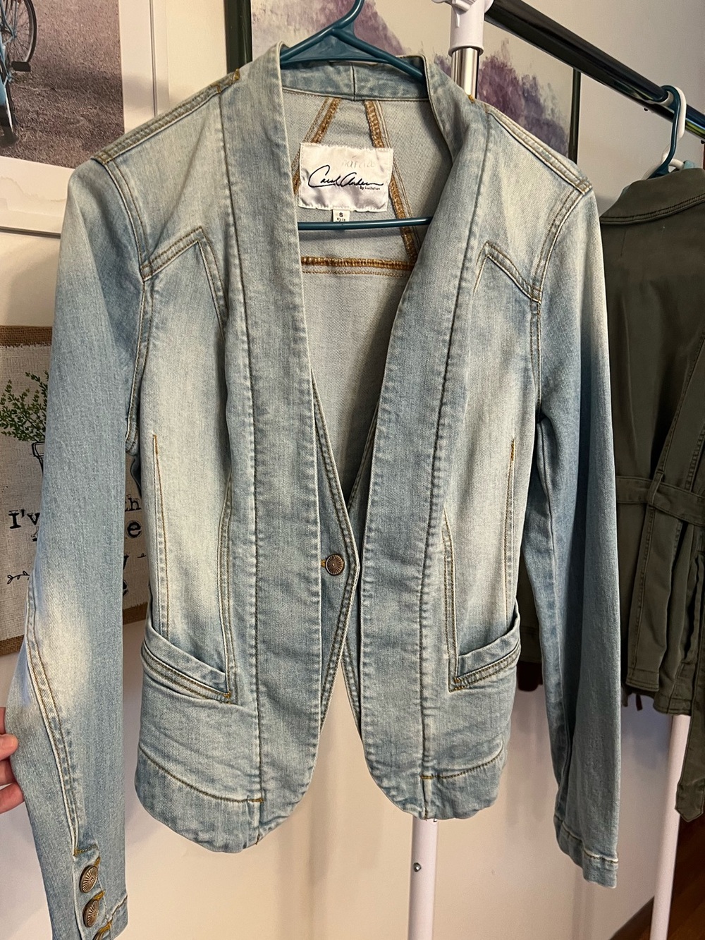 Carol Anderson Light Wash Denim Blazer - Pale Blue